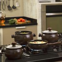 Jogo De Panelas Em Cerâmica Premiere Com 4 Peças Ceraflame Chocolate - 2