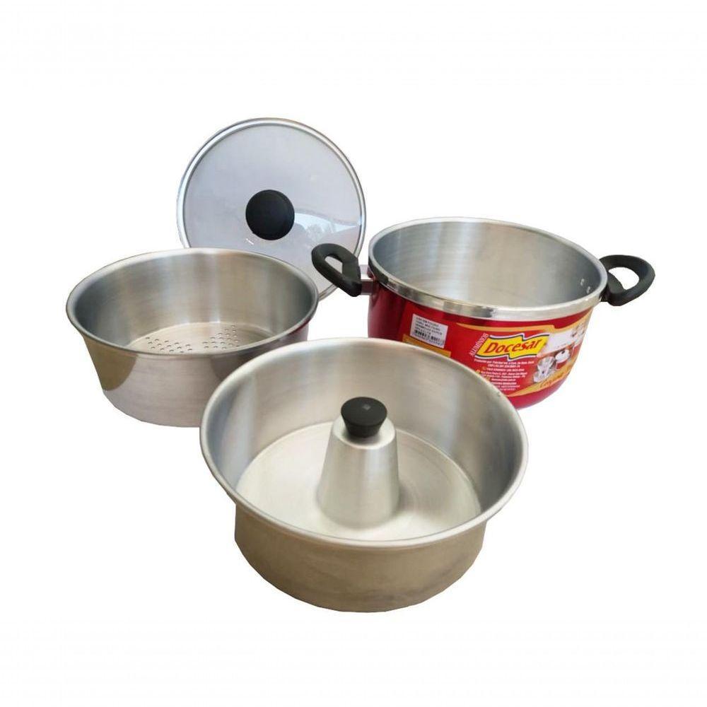 Conjunto Panela Com Forma De Pudim E Cozivapor 4.5l Docesar - 1