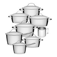 Jogo De Panelas 7 Peças + Fervedor Allegra Em Aço Inox Fundo Triplo Tramontina - 1