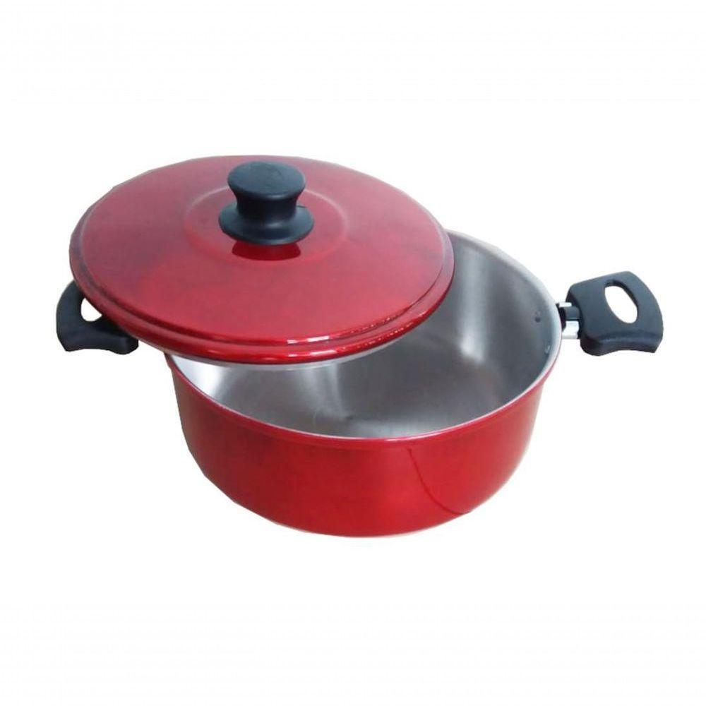 Jogo De Panelas Alumínio Resistente 5 Peças Vermelha Belmar - 1