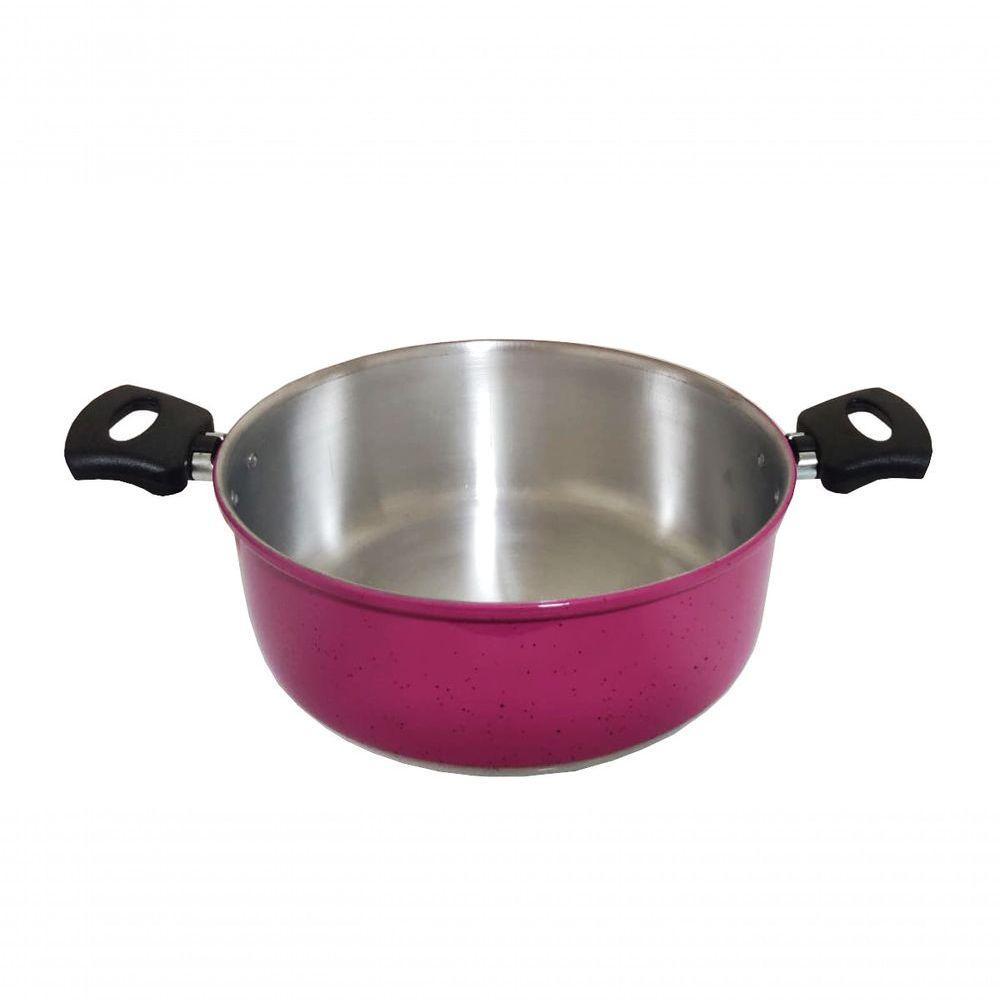 Jogo 5 Panelas Alumínio Grosso Resistente Rosa Pig Belmar - 2