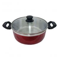 Jogo De 5 Panelas Alumínio Grosso Vermelho Brilhante Belmar