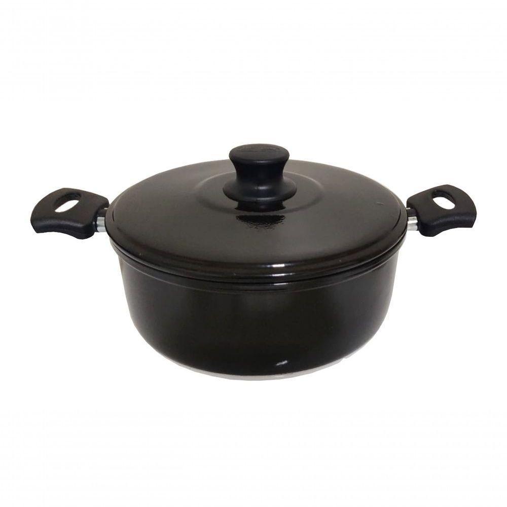 Jogo 5 Panelas Alumínio Grosso Resistente Pretas Belmar - 2