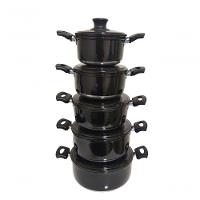 Jogo 5 Panelas Alumínio Grosso Resistente Pretas Belmar - 1