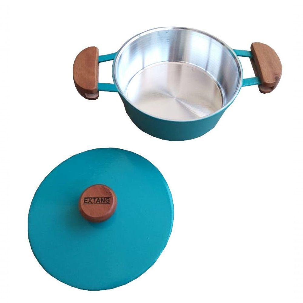 Jogo 5 Panelas Alumínio Batido Fundido Cor Turquesa Extang - 3