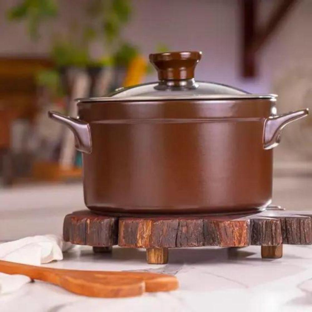 Jogo De Panelas Em Cerâmica Indução Clear Com 5 Peças Ceraflame Chocolate - 4