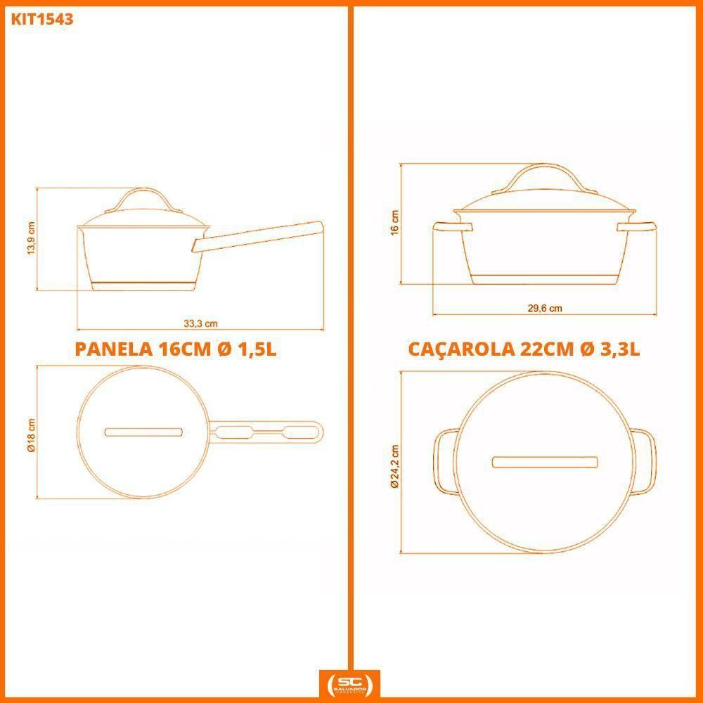 Conjunto De Panelas Allegra Inox 2 Peças Fundo Triplo 16 E 22 Cm - Tramontina - 5