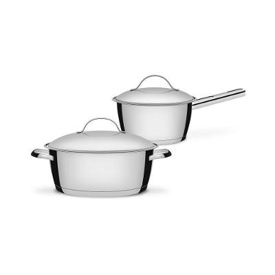 Conjunto de Panelas Allegra Aço Inox Fundo Triplo 2 Peças 16cm e 22cm Tramontina
