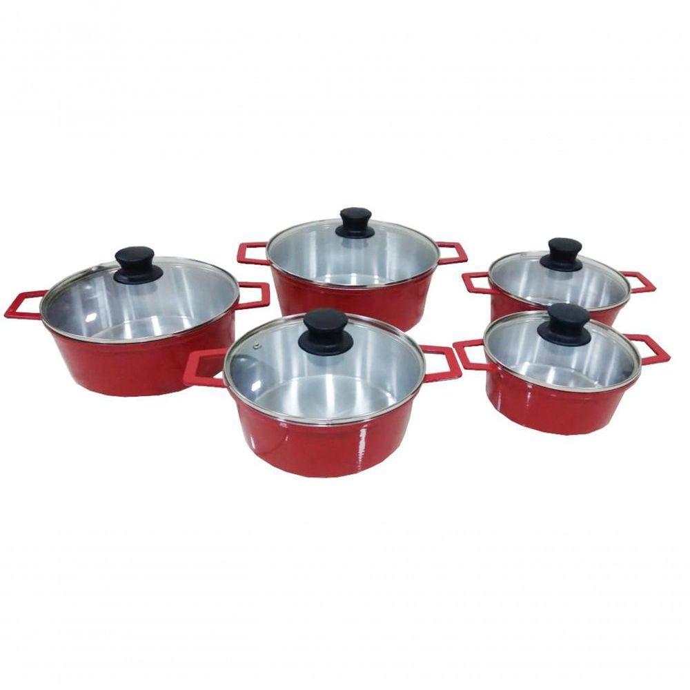 Jogo De 5 Panelas Alumínio Fundido Com Tampa De Vidro Extang - 2