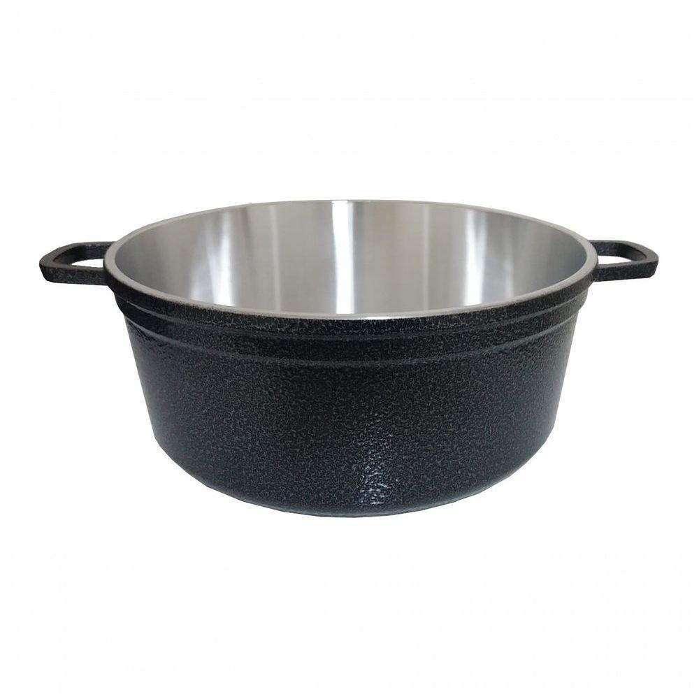 Jogo 5 Panelas Alumínio Batido Fundido Preto Craqueado Cava - 3