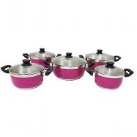 Jogo De 5 Panelas De Alumínio Grosso Rosa Pigmentado Belmar - 1