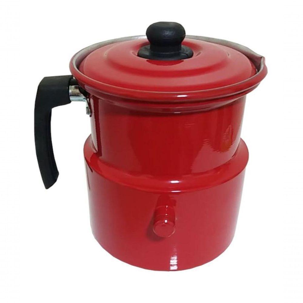 Leiteira Fervedor Com Apito Vermelha Esmaltada 1.6l Extang - 2