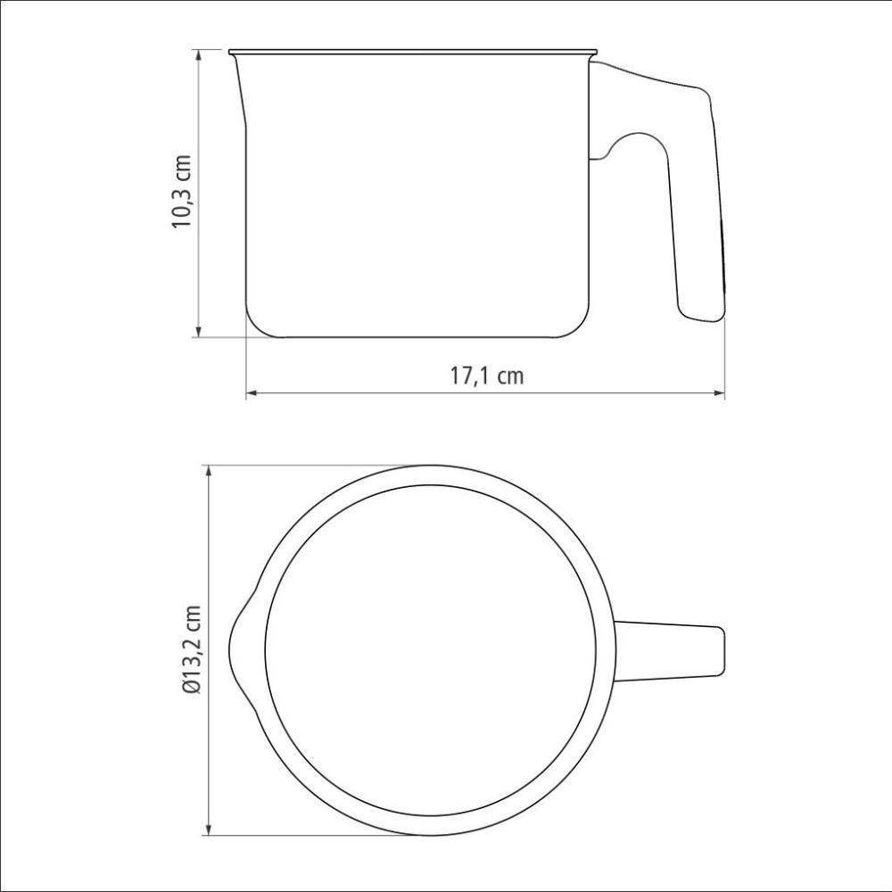 Fervedor Leiteira Turim Alumínio Antiaderente Vermelho 12 Cm 1l Ptv5 - Tramontina 20332712 - 2