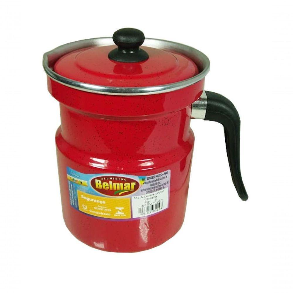 Leiteira Fervedor Com Apito Vermelha Pigmentada 1.6l Belmar - 1