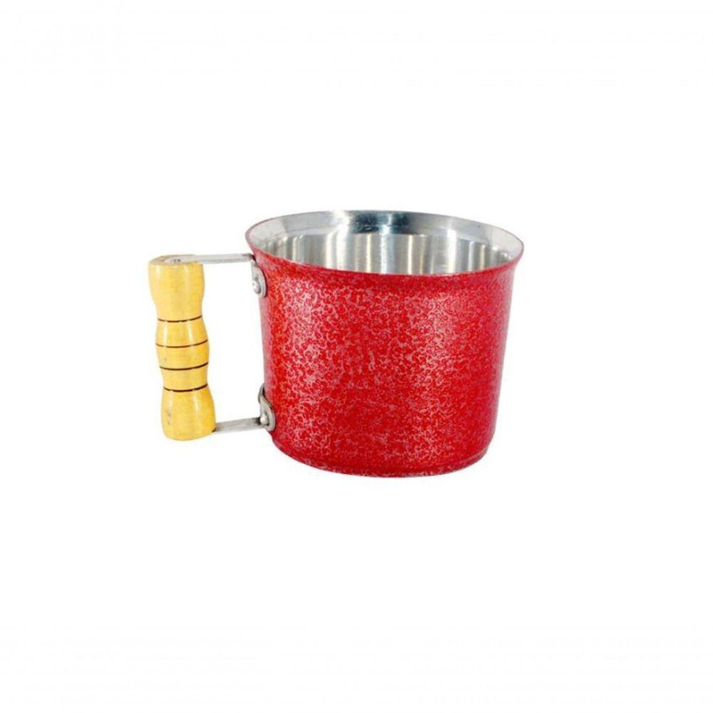 Canecão De Alumínio Cabo Madeira 1 Litro Vermelho - 1