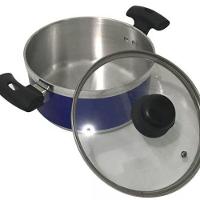 Jogo Panelas Alumínio Azul Tampa de Vidro 5 Peças - 3