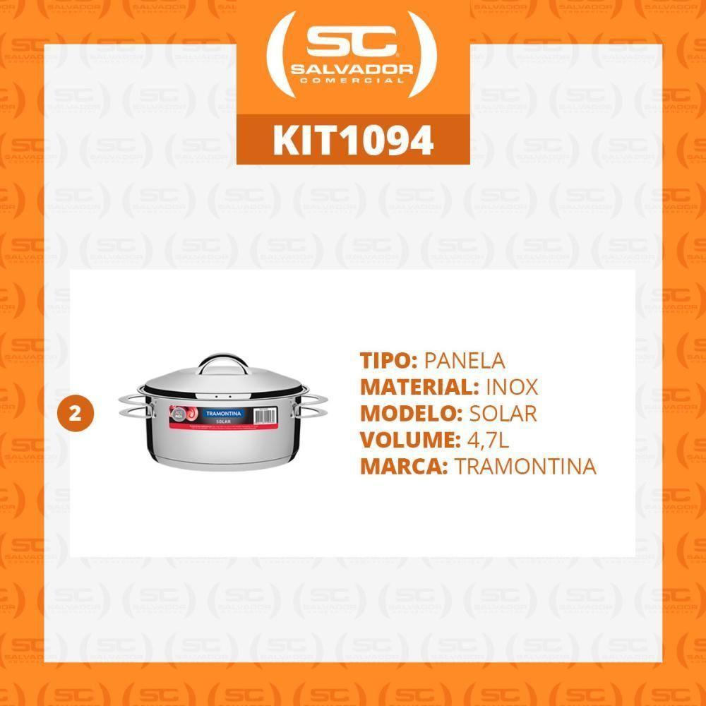 Kit - 2 Panelas Aço Inox Fundo Triplo Solar 4,7l Pit 1 - Tramontina - 3