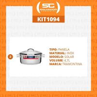 Kit - 2 Panelas Aço Inox Fundo Triplo Solar 4,7l Pit 1 - Tramontina - 3