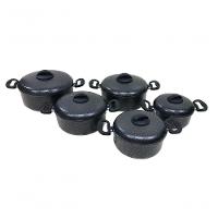 Jogo De Panelas De Alumínio Pretas Craqueadas 5 Peças Extang - 2