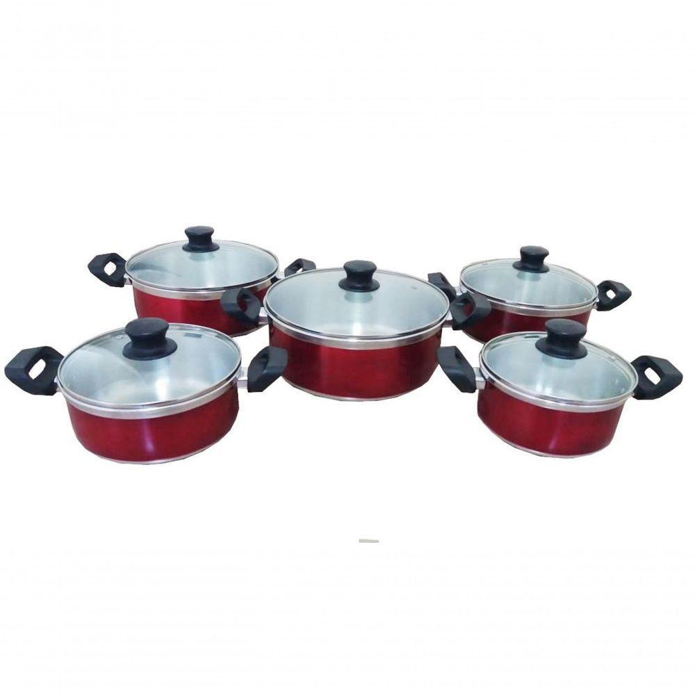 Jogo De Panelas Belmar Alumínio Vermelho 5 Peças - 3