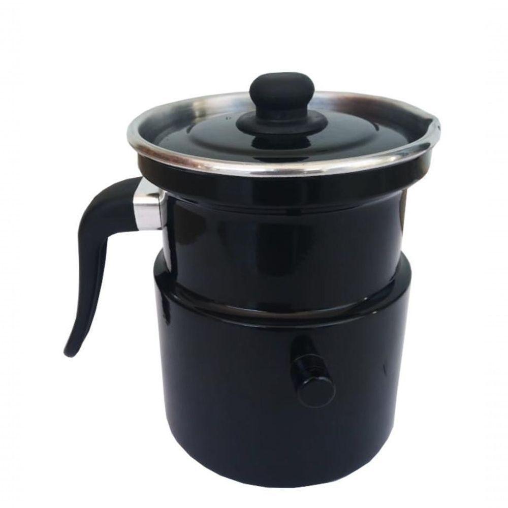 Leiteira Fervedor Com Apito Preta Esmaltada 1.6l Belmar - 2