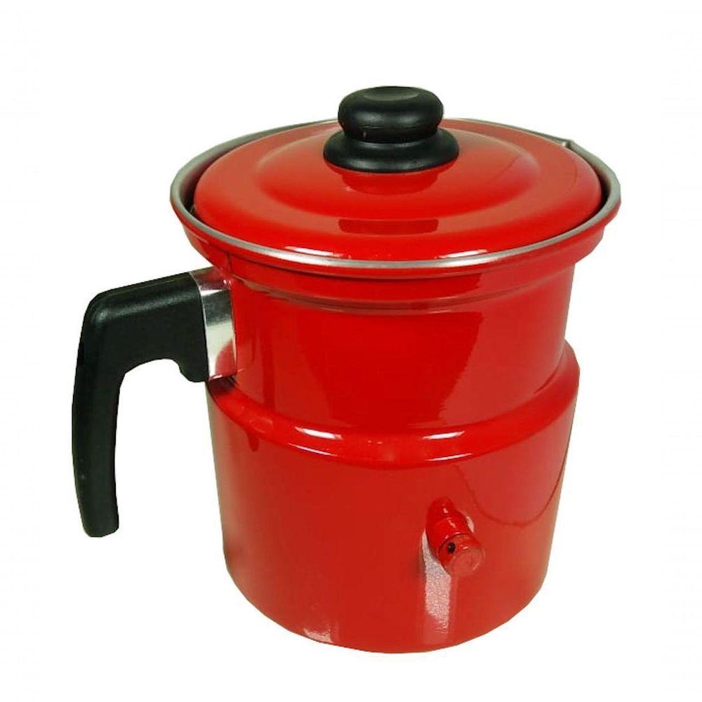 Leiteira Fervedor Com Apito Vermelha Esmaltada 2.3l Reluz - 2