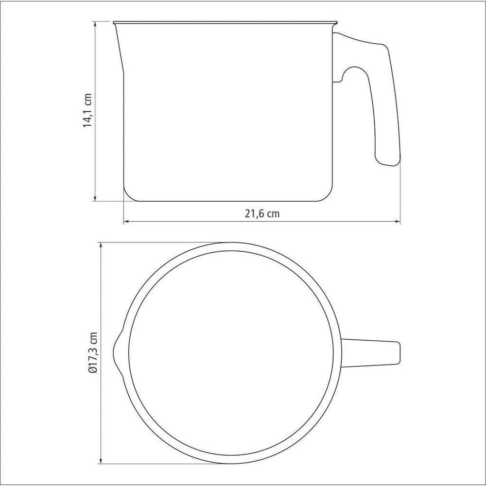 Fervedor Paris 16cm Alumínio Com Antiaderente Starflon Cabo Baquelite Grafite 2,7 L - 6