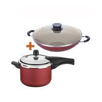 Kit - Panela De Pressão 4,5l Vancouver Vermelha + 1 Panela Wok 36cm - Tramontina - 3
