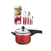 Kit - Panela De Pressão 4,5 Vancouver Vermelha + 1 Faqueiro Vermelho 30pç - Tramontina - 1