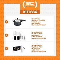 Kit - Panela De Pressão 4,5 Grafite + 1 Conjunto Facas 9pç + 1 Faqueiro Inox 24pç - Tramontina - 3