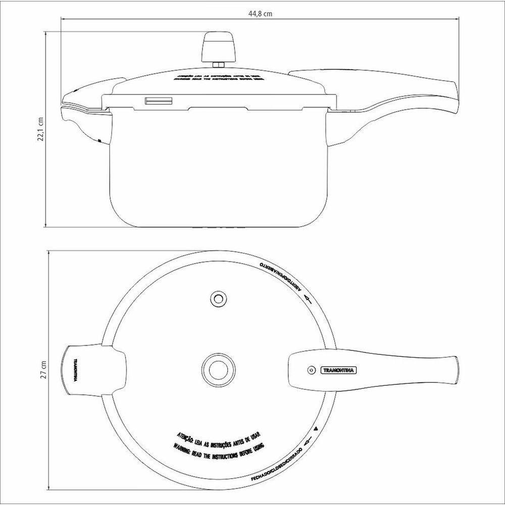 Panela De Pressão Vancouver Effect Em Alumínio Com Revestimento Interno E Externo Em Anti - 6