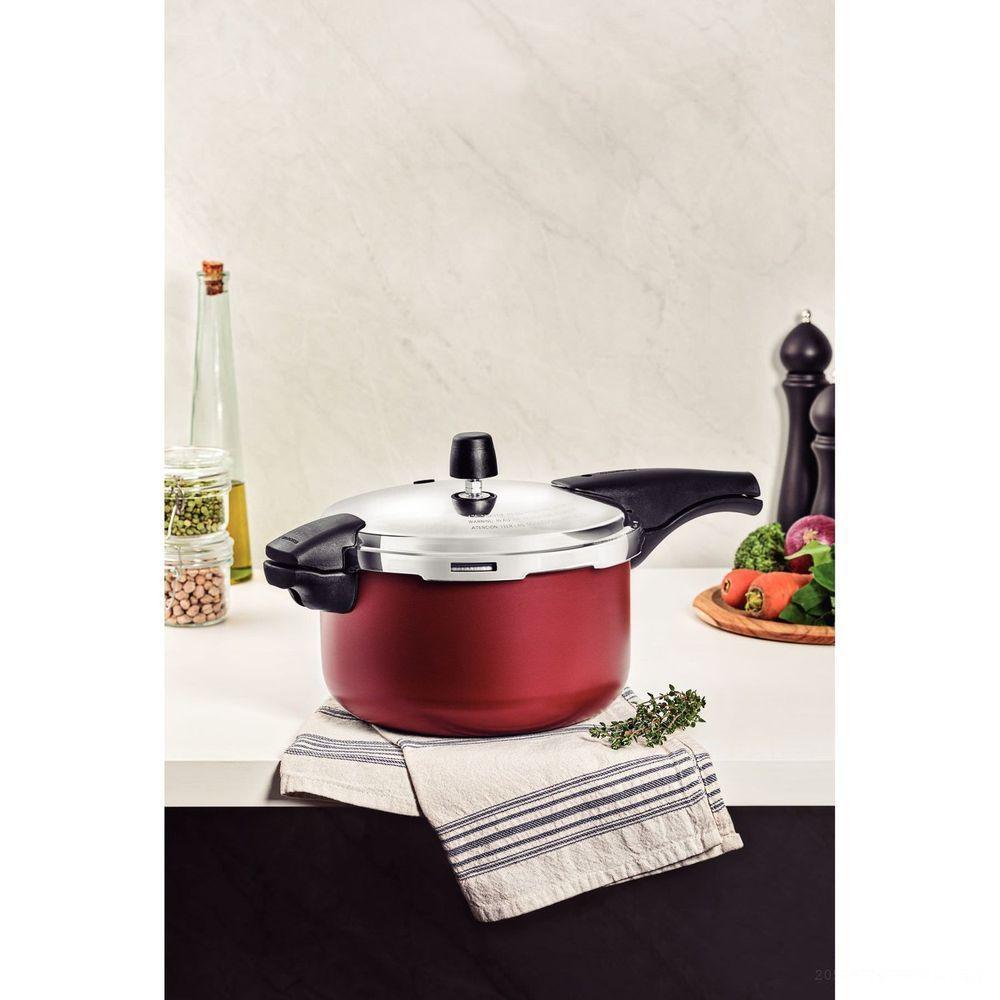 Panela De Pressão Tramontina Vancouver Antiaderente Starflon Max Vermelho 24 Cm 6 L Tramontina - 2