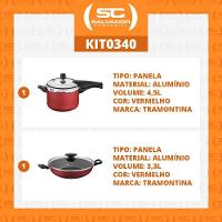 Kit - Panela De Pressão 4,5 Vancouver Vermelha + 1 Panela Wok 28cm - Tramontina - 2