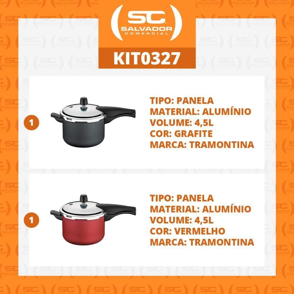 Kit - 2 Panelas De Pressão 4,5 Vancouver 1 Grafite + 1 Vermelha - Tramontina - 2