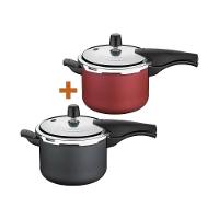 Kit - 2 Panelas De Pressão 4,5 Vancouver 1 Grafite + 1 Vermelha - Tramontina - 1