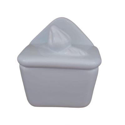 Saleiro De Cerâmica Esmaltada Quadrado 16X16X12 Branco