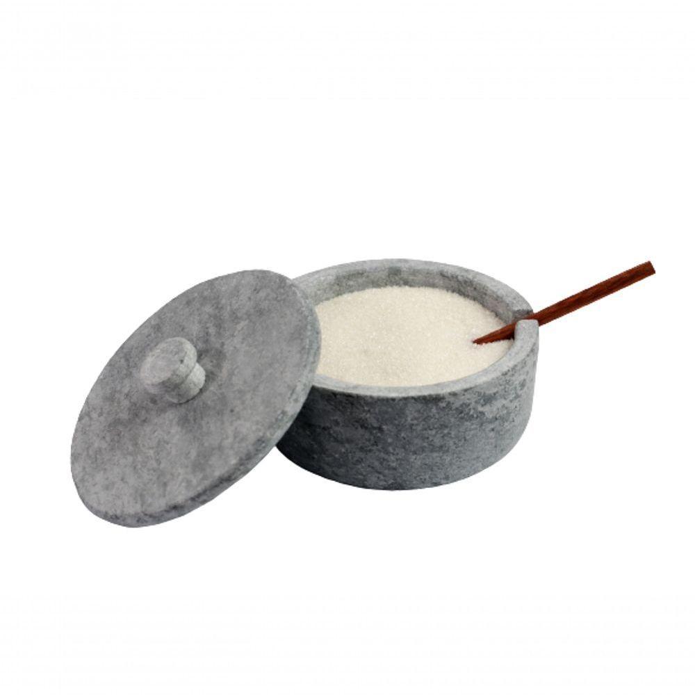 Açucareiro Farinheira Gourmet Pedra Sabão Com Colher G 12Cm - 3