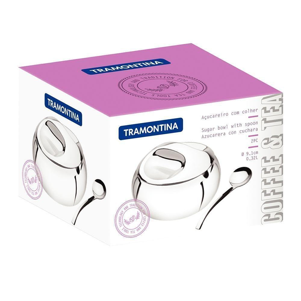 Açucareiro Porta Açúcar 320ml Em Aço Inox Com Colher - Tramontina 64400500 - 3