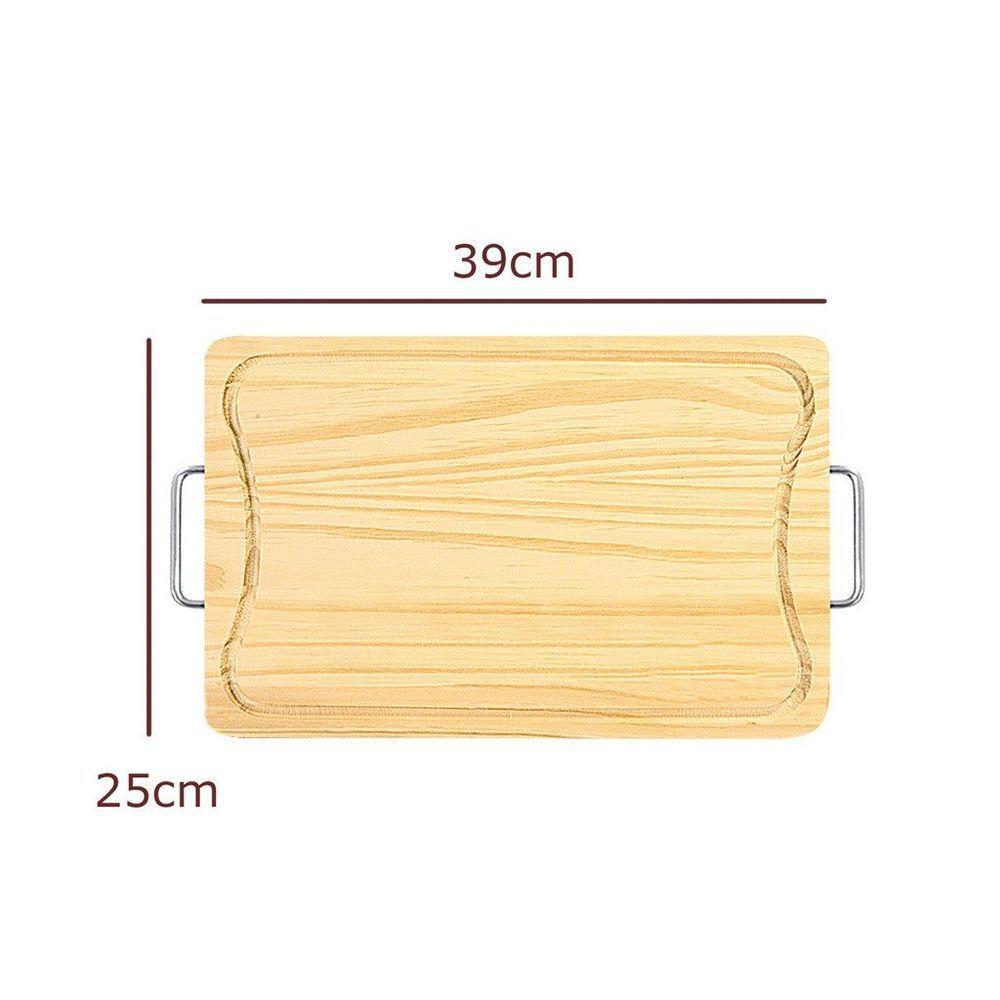 Tábua De Carne De Madeira Pinus Com Pegador De Alumínio - Stolf - 2