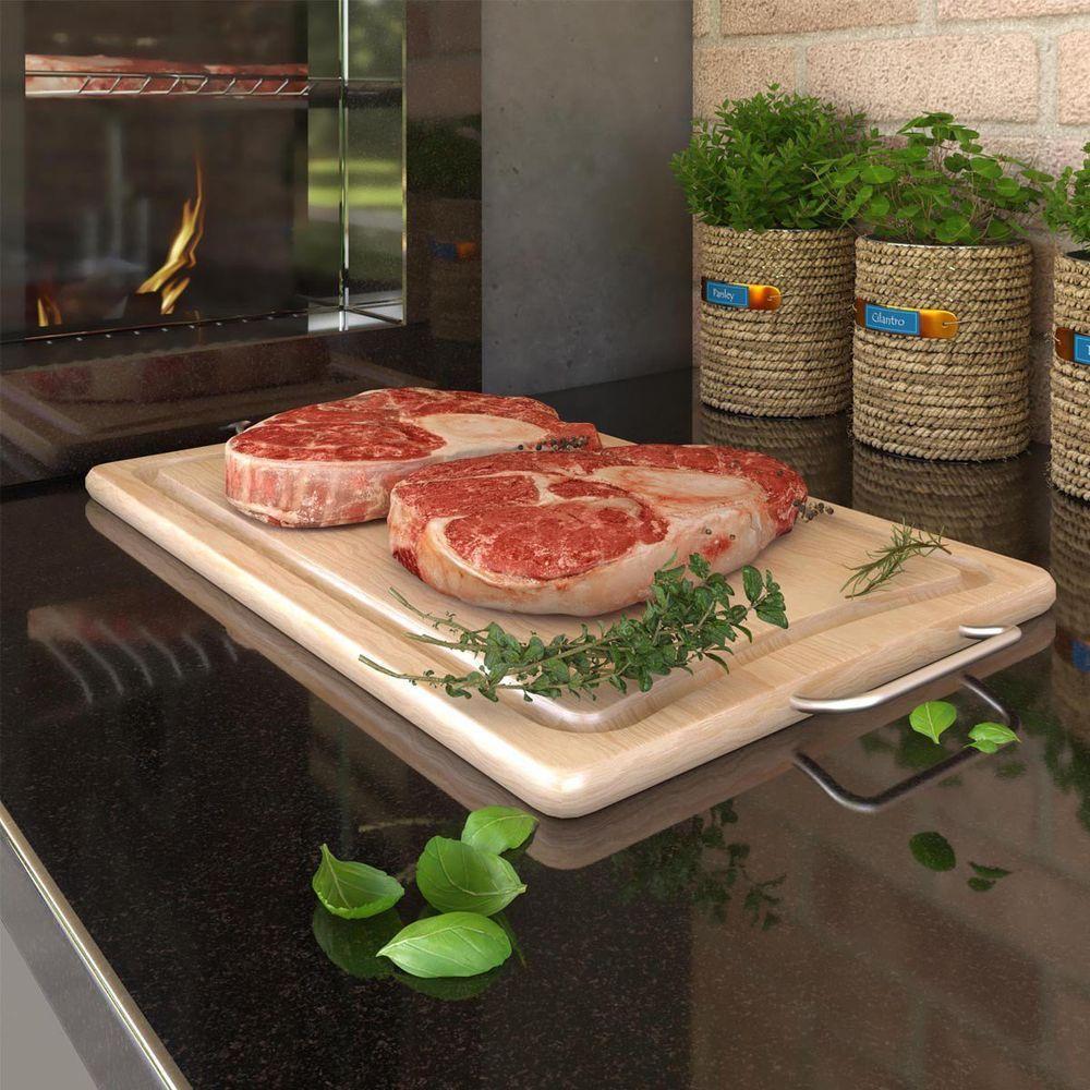 Tábua De Carne De Madeira Pinus Com Pegador De Alumínio - Stolf - 3