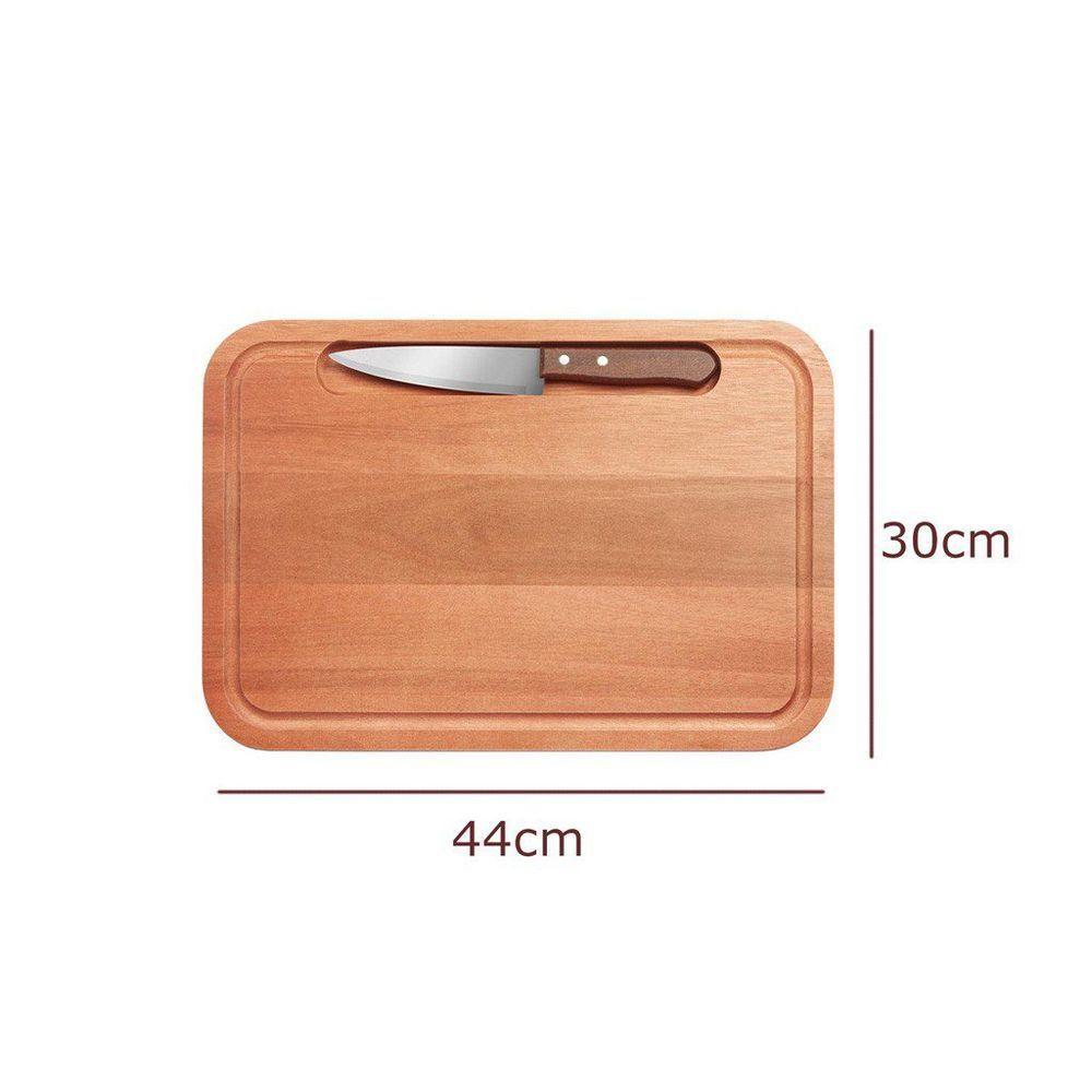 Tábua De Madeira Eucalipto Para Churrasco Com Faca - Stolf - 2