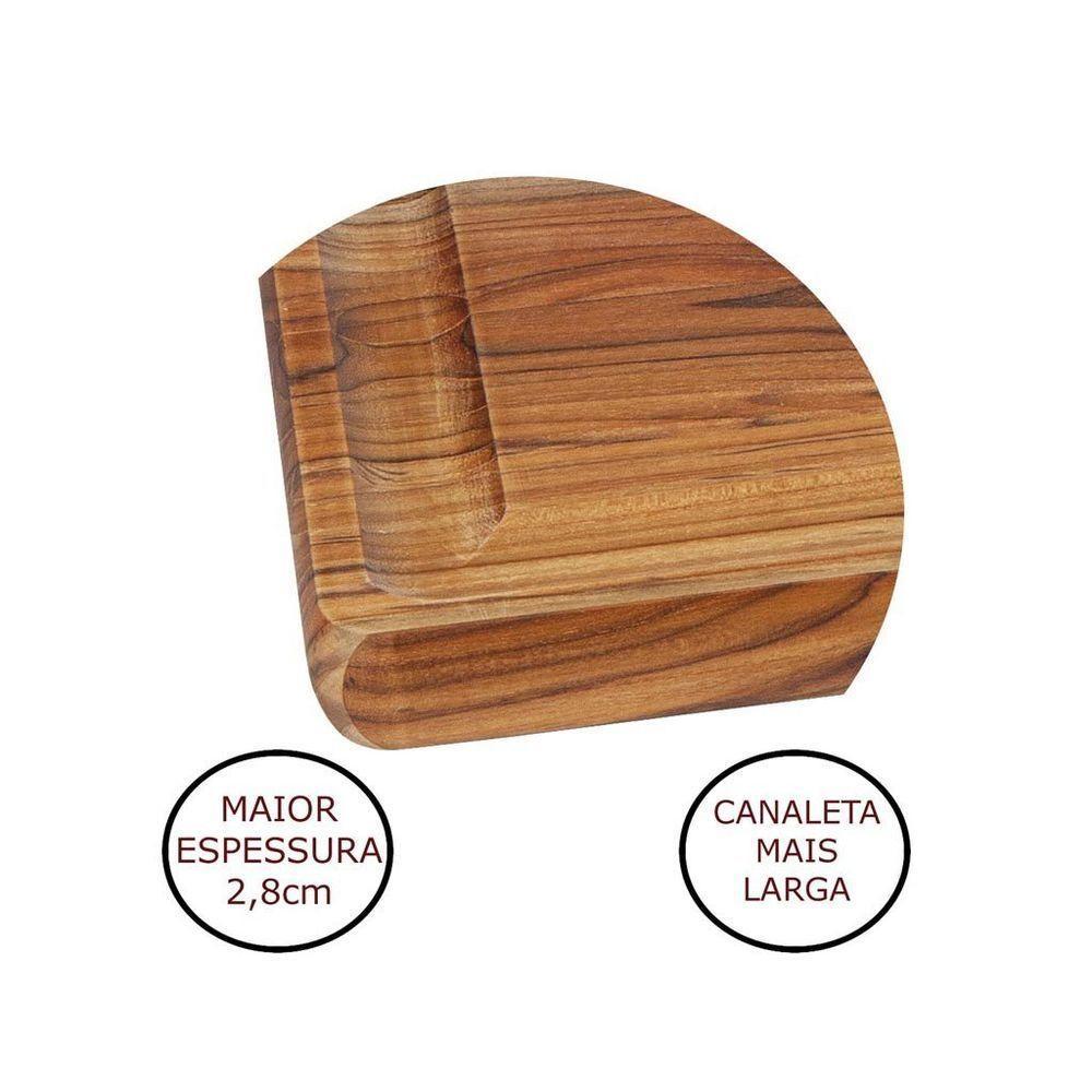 Tábua De Carne De Madeira Para Churrasco Com Canaleta - Stolf 48x30 - 2