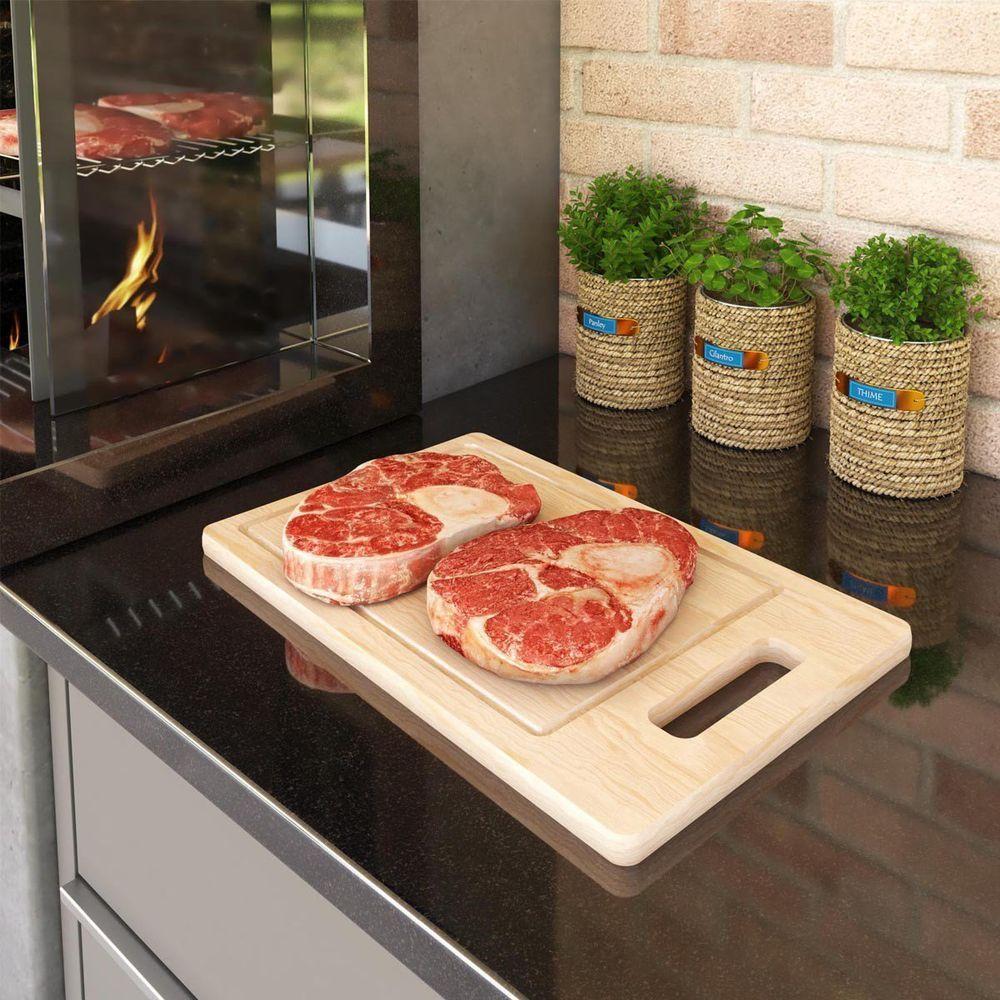 Tábua De Carne De Madeira Pinus Com Pegador- Stolf 39x25 - 2
