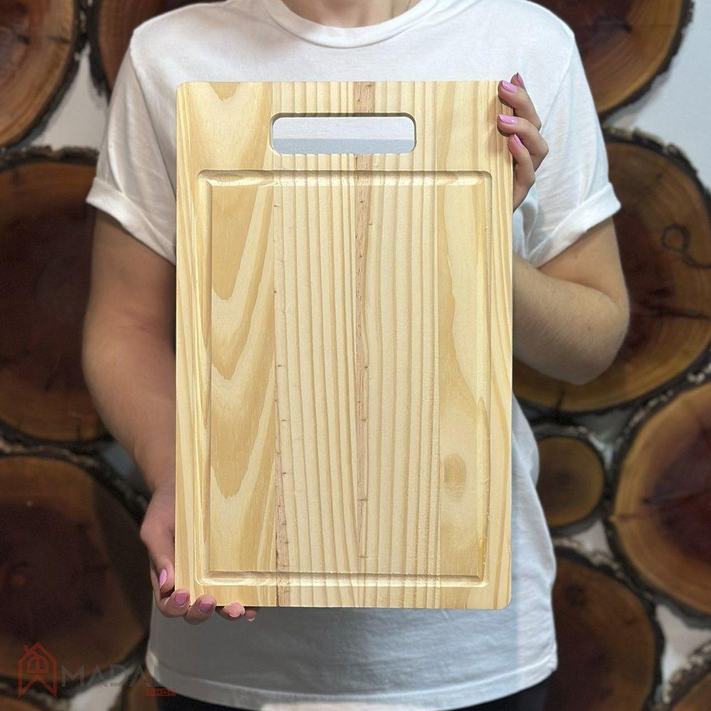 Tábua De Carne De Madeira Pinus Com Pegador- Stolf 39x25 - 5