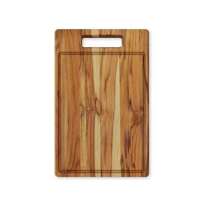Tábua De Carne De Madeira Teca Com Canaleta - Stolf 44x30