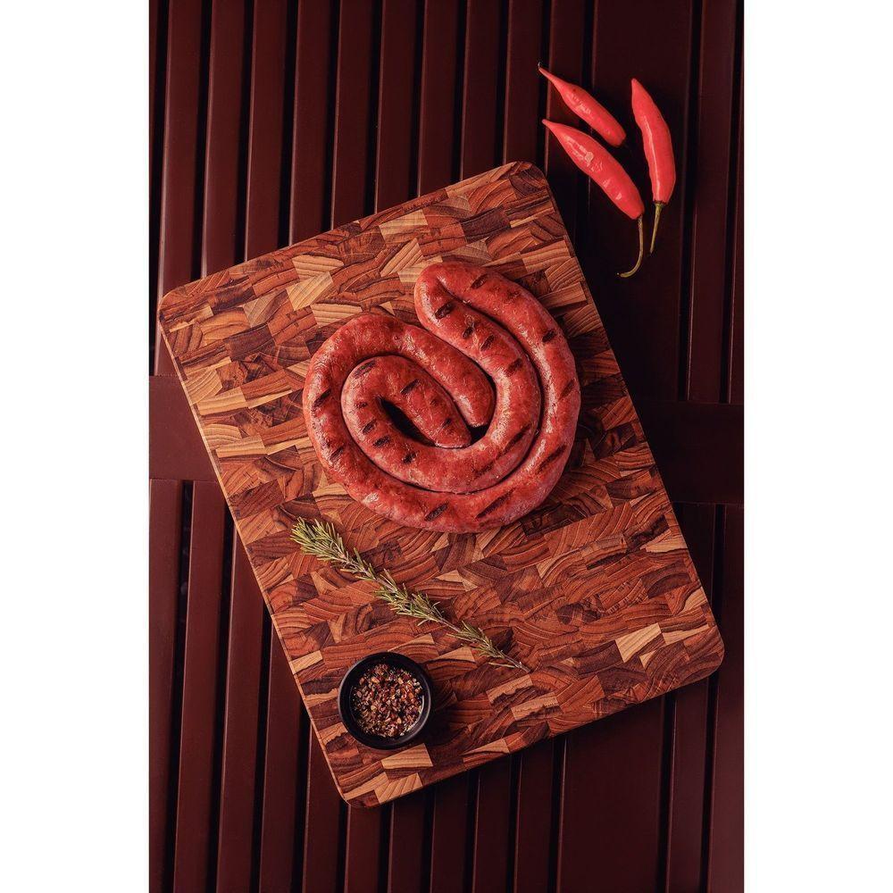 Tábua Cubus Com Empunhadura Churrasco Em Madeira Teca Fsc Com Acabamento Em óleo Mineral - 2