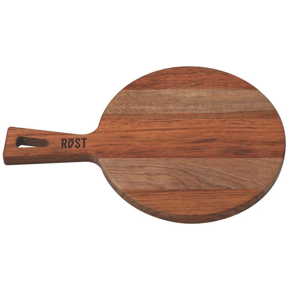 Fsc Tábua Rost Redonda Para Servir Em Madeira Jatobá Mesclada Com Cabo E Acabamento óleo - 3
