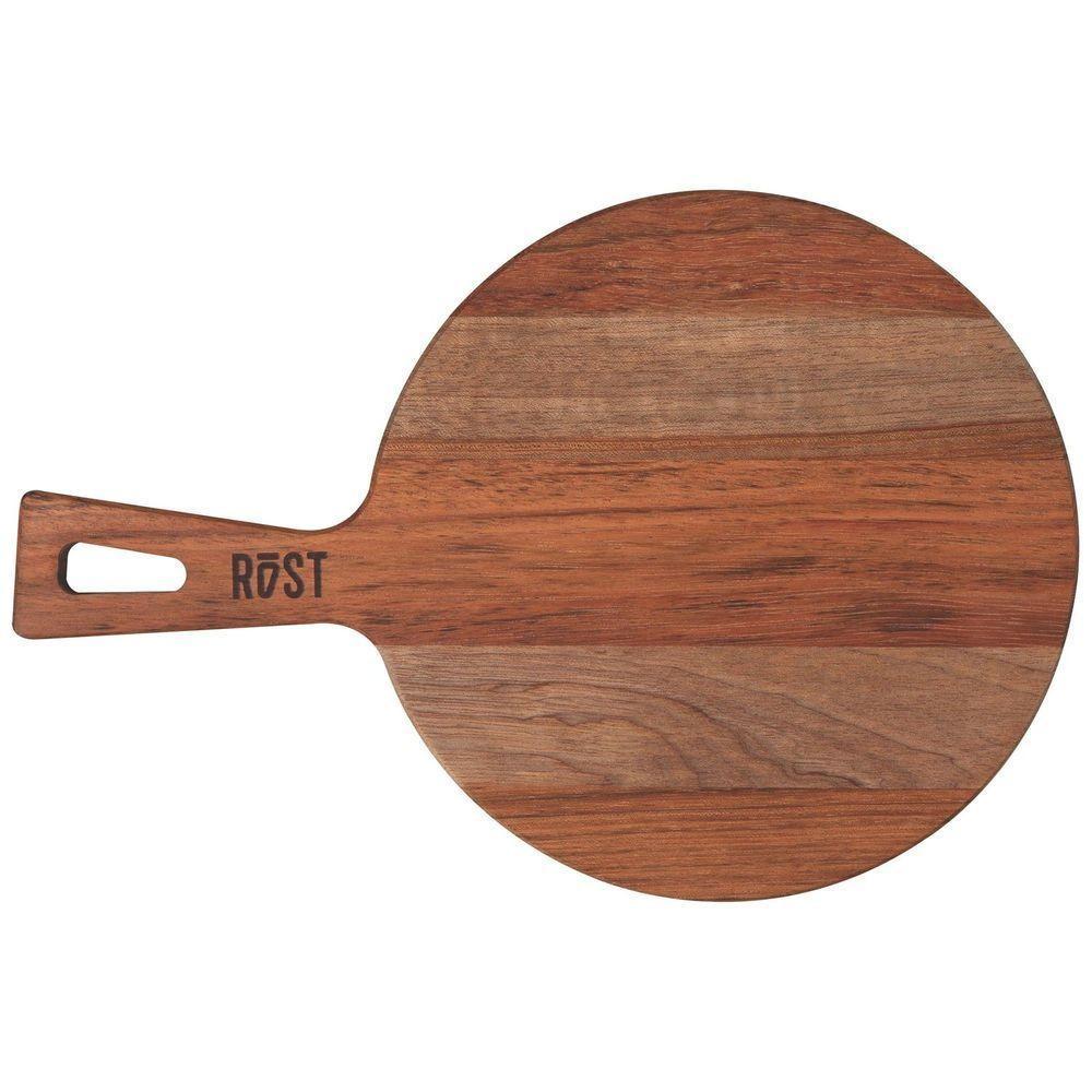 Fsc Tábua Rost Redonda Para Servir Em Madeira Jatobá Mesclada Com Cabo E Acabamento óleo - 4