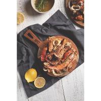 Fsc Tábua Rost Redonda Para Servir Em Madeira Jatobá Mesclada Com Cabo E Acabamento óleo - 2