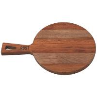 Fsc Tábua Rost Redonda Para Servir Em Madeira Jatobá Mesclada Com Cabo E Acabamento óleo - 3